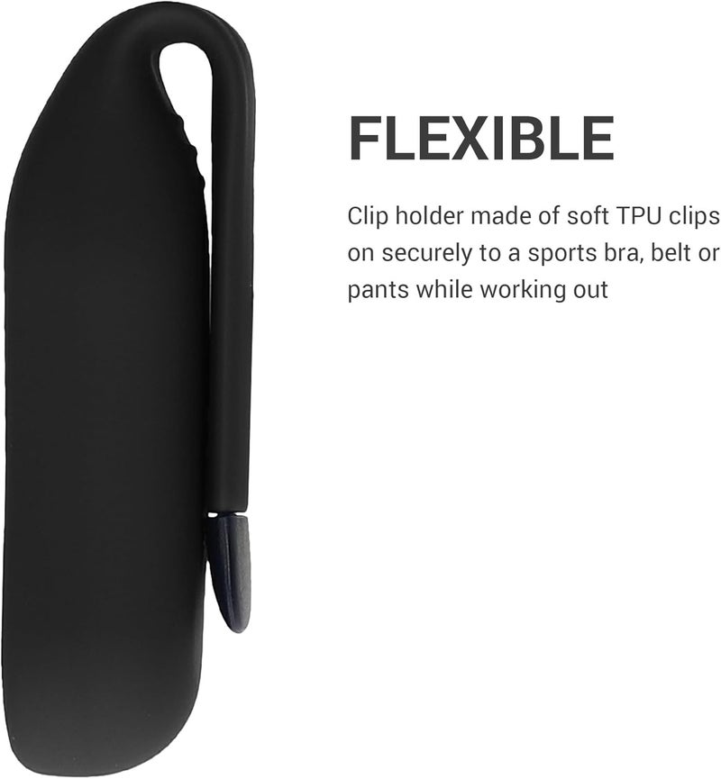 kwmobile 2X Clip Holders Compatible with Xiaomi Mi Band 10/9 / 8 - Clip-On Holder Replacement Set - Black/Orange - Image 3